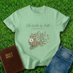 She Walks By Faith T-Shirt
