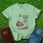 He Is My Strength Design T-Shirt