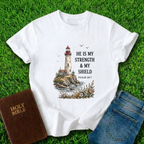 He Is My Strength Design T-Shirt